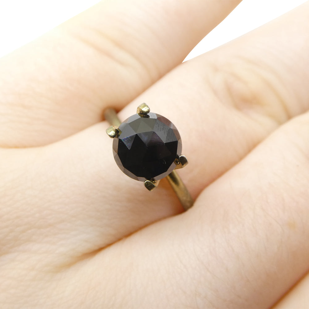 2.55ct Black Round Spinel from Sri Lanka, rare gem stone by SkyJems Canadian jewelers, natural unheated loose gemstone