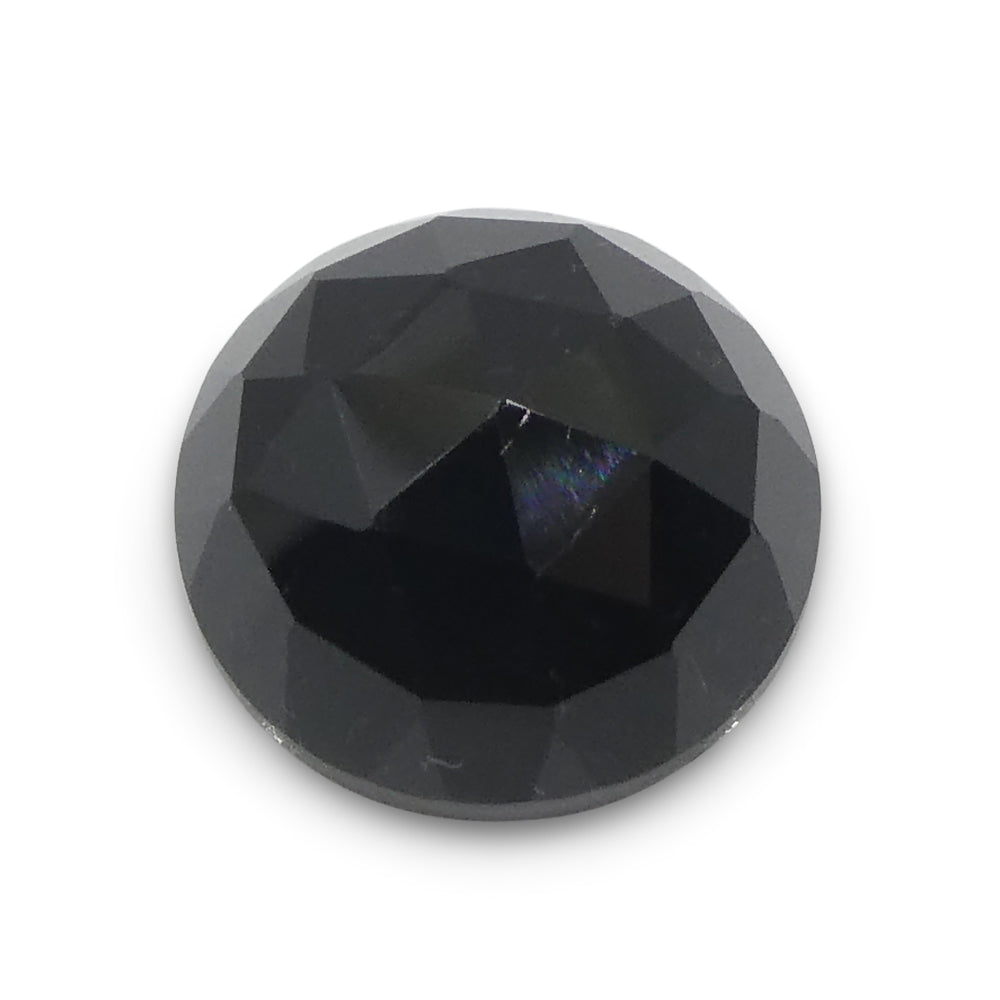 4.67ct Black Spinel Rose Cut Round Gemstone from Sri Lanka by SkyJems Canadian Fine Gems