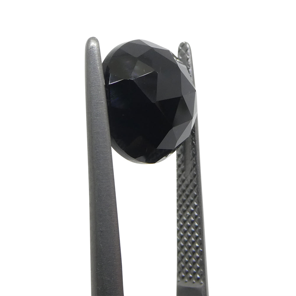 4.67ct Black Spinel Rose Cut Round Gemstone from Sri Lanka by SkyJems Canadian Fine Gems