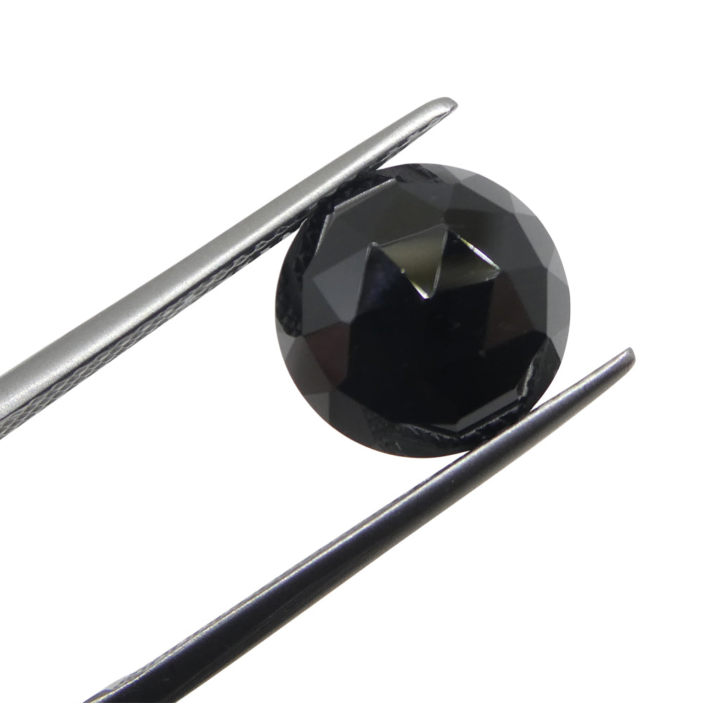 4.67ct Black Spinel Rose Cut Round Gemstone from Sri Lanka by SkyJems Canadian Gem Specialists