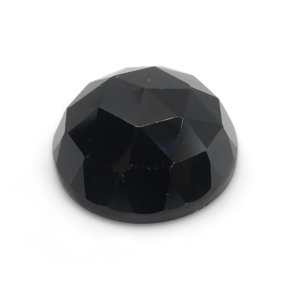 7.77ct Black Spinel Rose Cut Round Gemstone from Sri Lanka by SkyJems Canadian Fine Gems