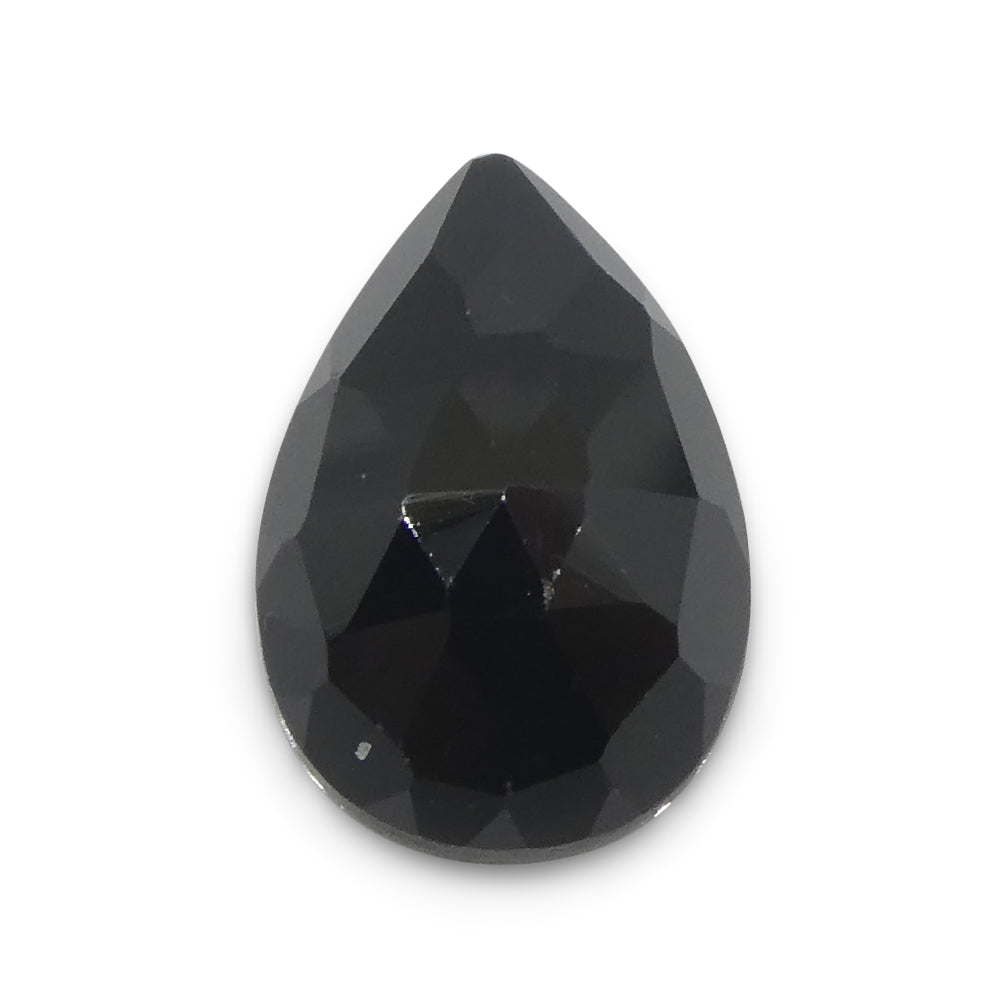 3.29ct Rose Cut Pear Shape Black Spinel from Sri Lanka - Skyjems Wholesale Gemstones
