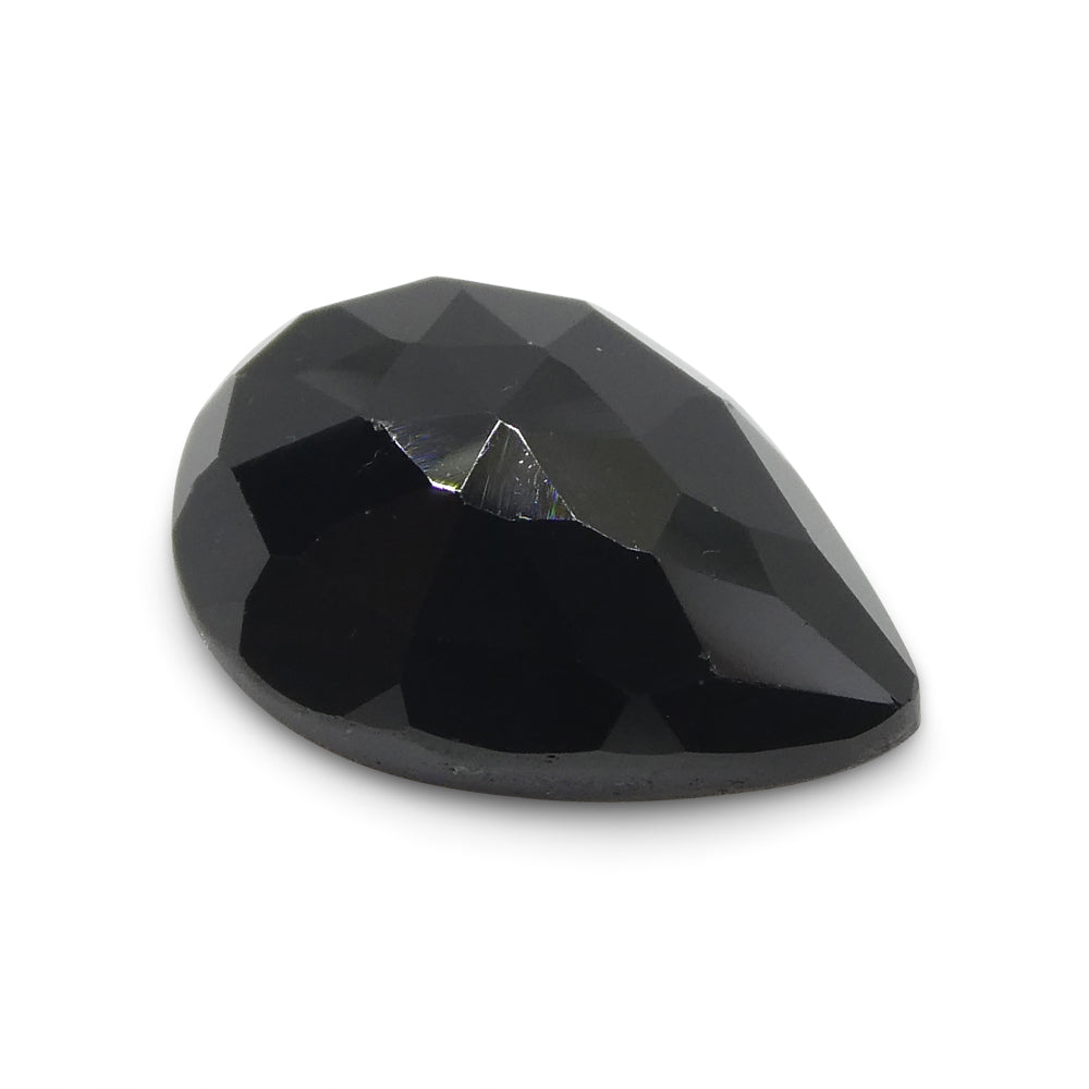 3.29ct Rose Cut Pear Shape Black Spinel from Sri Lanka - Skyjems Wholesale Gemstones