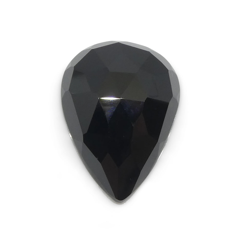 Black Pear-Cut Spinel from Sri Lanka, 10.08ct Rose Cut Gemstone by SkyJems Canadian Gem Specialists