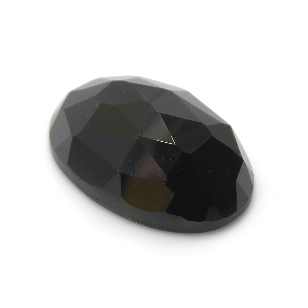 7.18ct Black Spinel Oval Rose Cut from Sri Lanka, premium loose gemstone by SkyJems Canadian gem specialists
