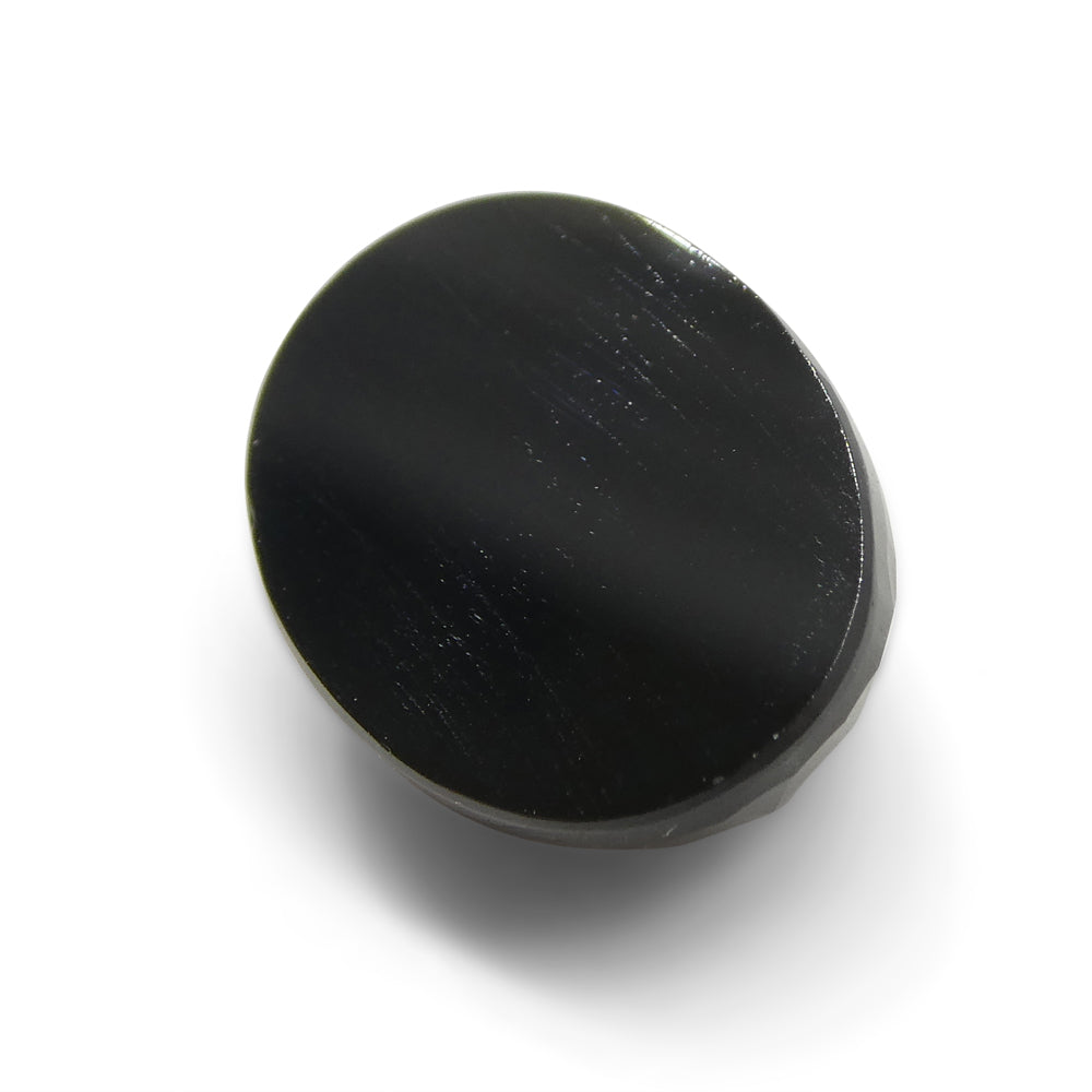 7.18ct Black Spinel Oval Rose Cut Gemstone from Sri Lanka by SkyJems Canadian Fine Gems