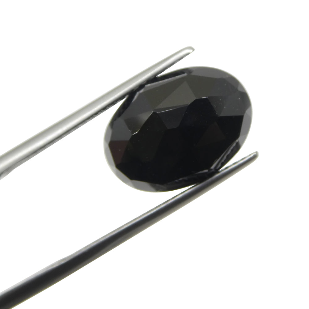 7.18ct Black Spinel Oval Rose Cut from Sri Lanka, premium loose gemstone by SkyJems Canadian gem specialists