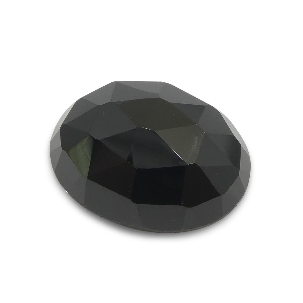 10.98ct Black Spinel Oval Rose Cut Gemstone from Sri Lanka by SkyJems, premium Canadian colored stone specialists