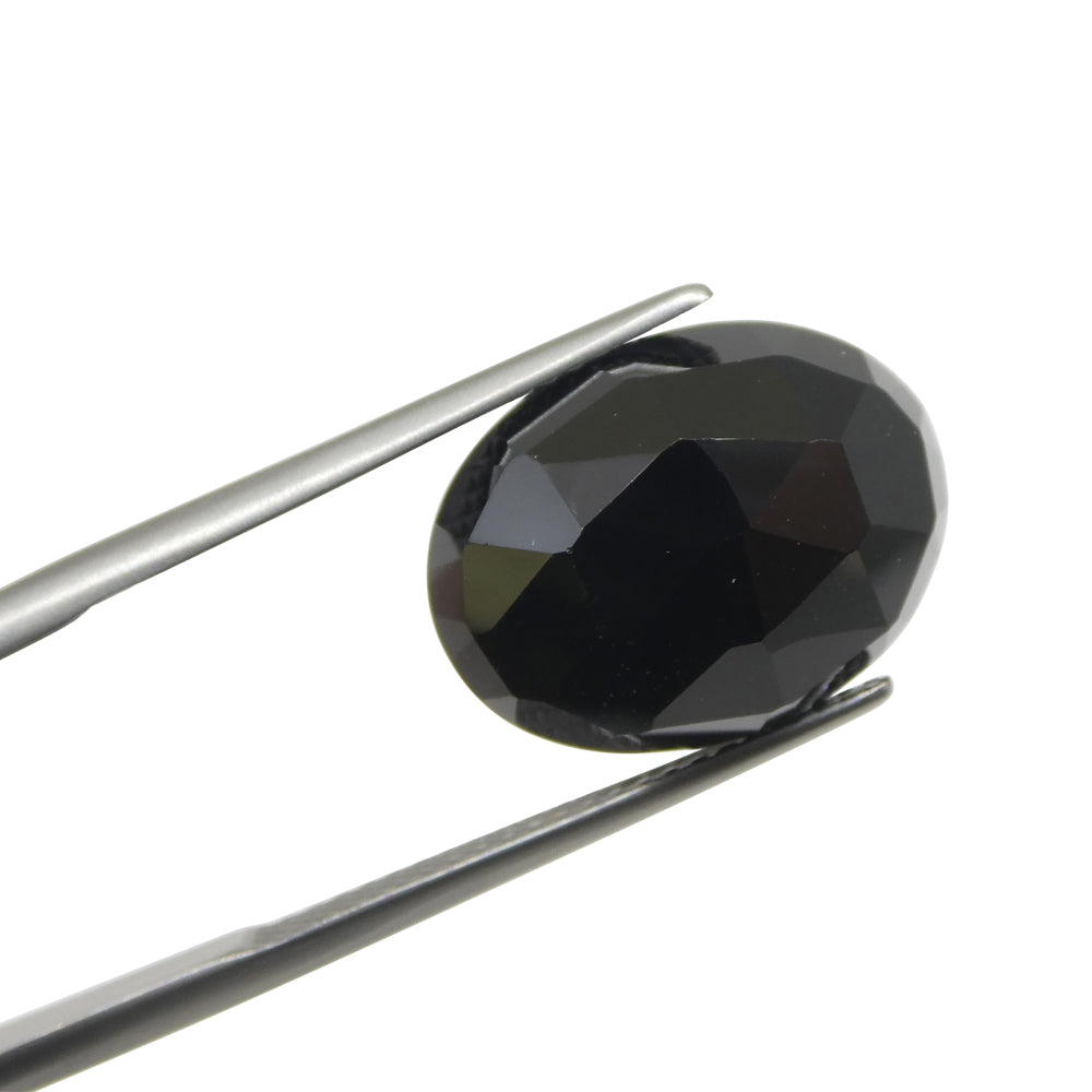 10.98ct Black Spinel Oval Rose Cut Gemstone from Sri Lanka by SkyJems Canadian Gem Specialists
