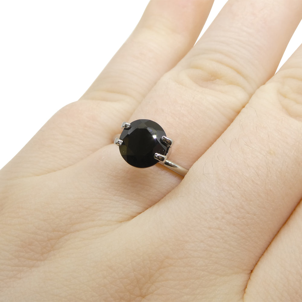 4.91ct Pair Brilliant Cut Round Black Spinel from Sri Lanka - Skyjems Wholesale Gemstones