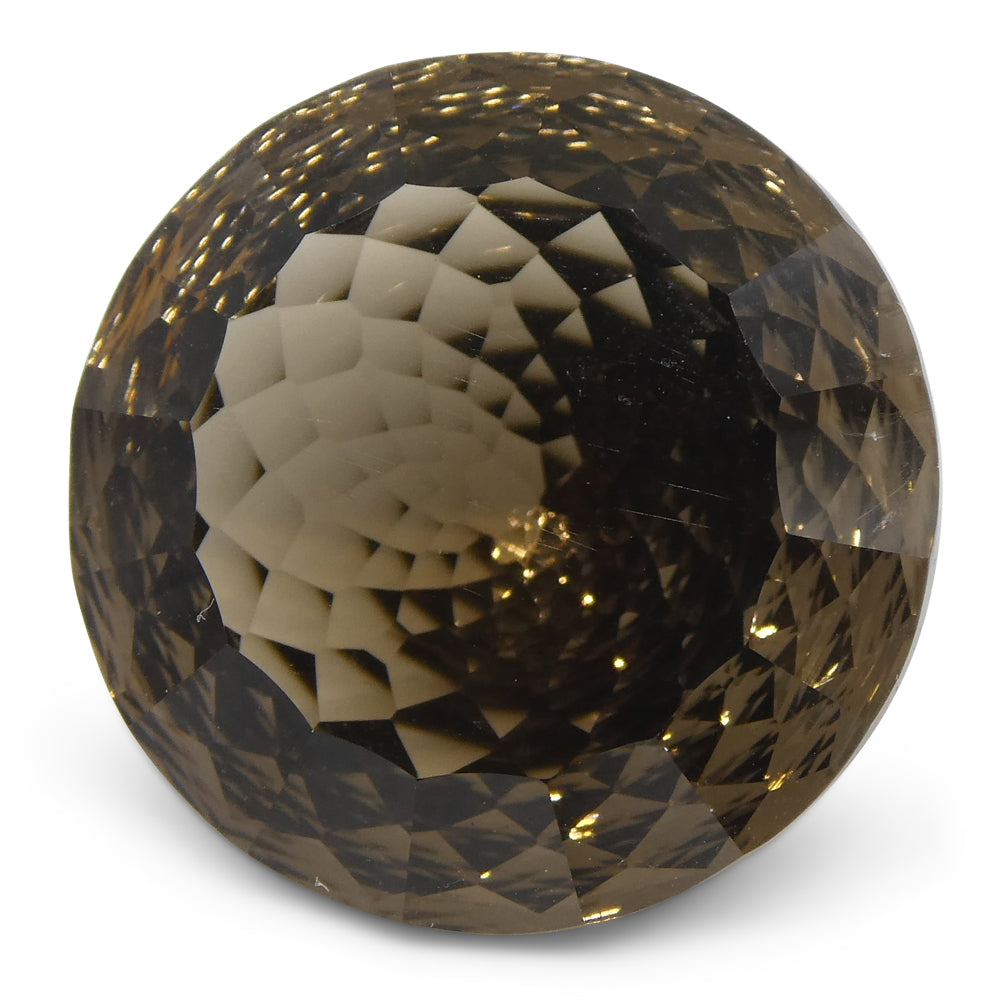 16.60ct Round Brazilian Smoky Quartz Fantasy Cut gemstone from SkyJems, premium brown gem with elegant fancy shape