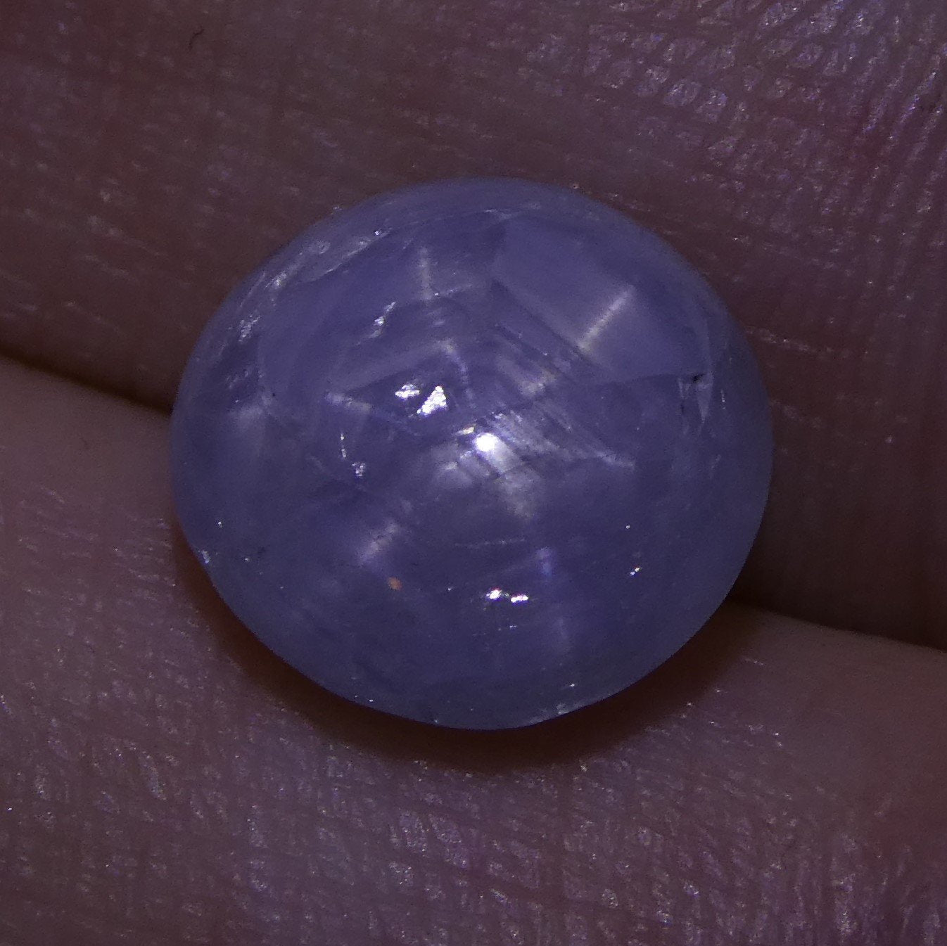SkyJems 4.48 ct Blue Ceylon Star Sapphire - Rare Unheated Round Cabochon with Asterism Effect from Sri Lanka