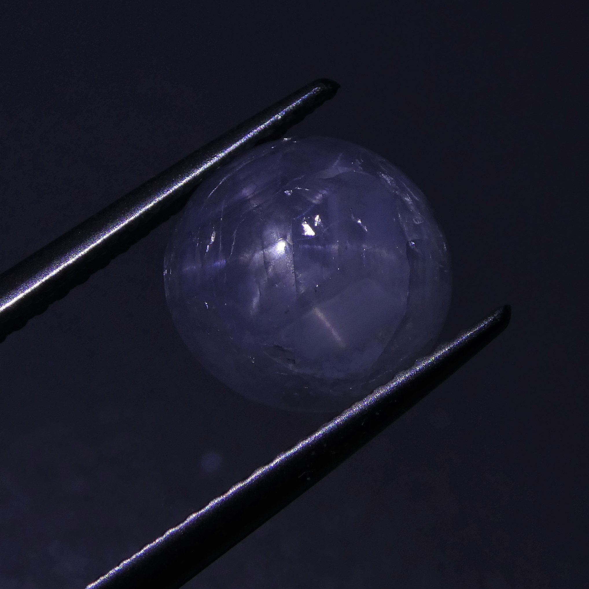 SkyJems 4.48 ct Blue Ceylon Star Sapphire - Rare Unheated Round Cabochon with Asterism Effect from Sri Lanka