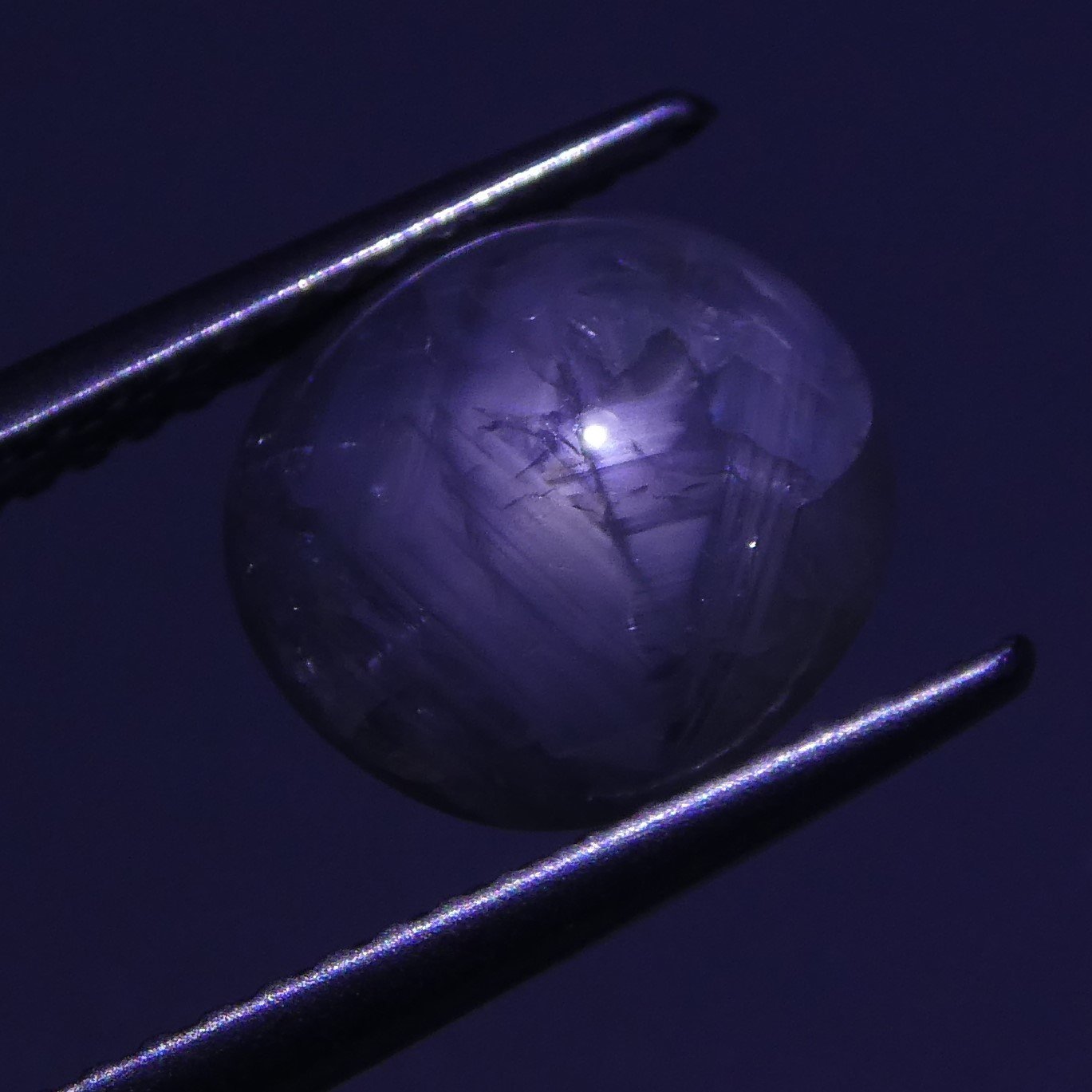 SkyJems 5.41 ct Blue Ceylon Star Sapphire - Rare Unheated Oval Cabochon with Natural Asterism from Sri Lanka
