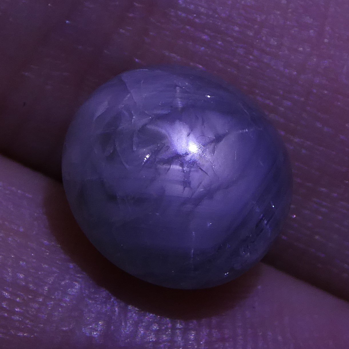 SkyJems 5.41 ct Blue Ceylon Star Sapphire - Rare Unheated Oval Cabochon with Asterism from Sri Lanka