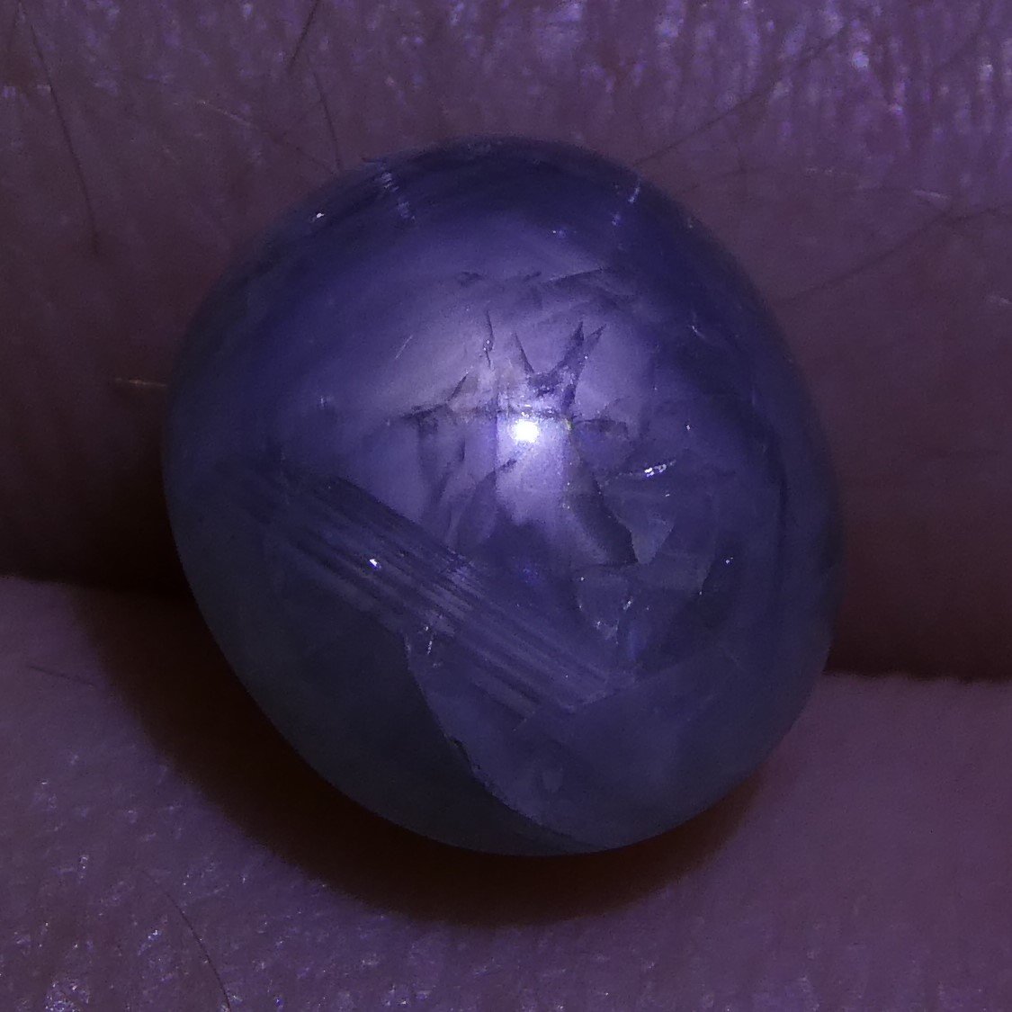 SkyJems 5.41 ct Blue Ceylon Star Sapphire: Rare unheated oval cabochon with stunning asterism from Sri Lanka