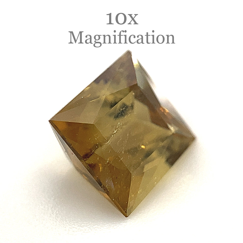 1.5ct Square Brazilian Orangy Yellow Tourmaline Gemstone by SkyJems, Unheated Natural Cushion Cut Gem