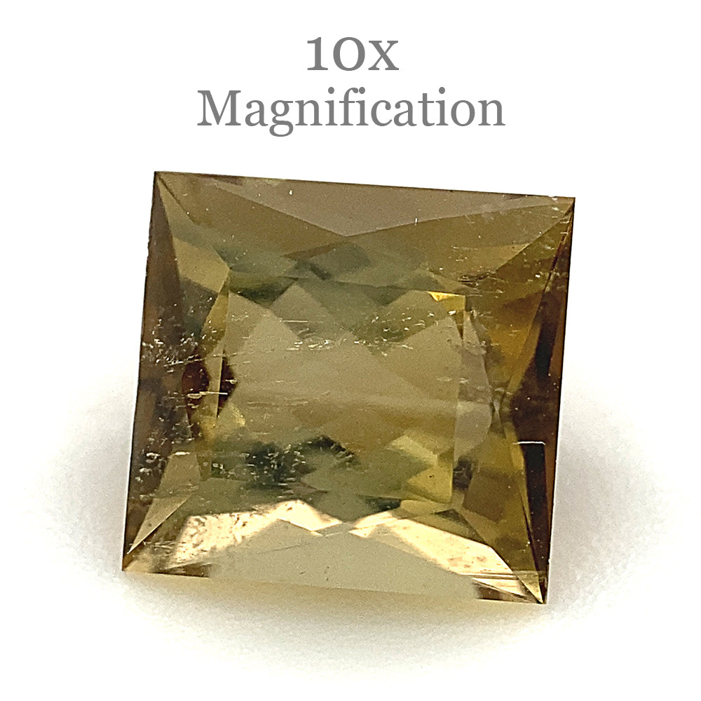 1.5ct Square Brazilian Orangy Yellow Tourmaline Gemstone by SkyJems, Vibrant Cushion-Cut Collector's Gem