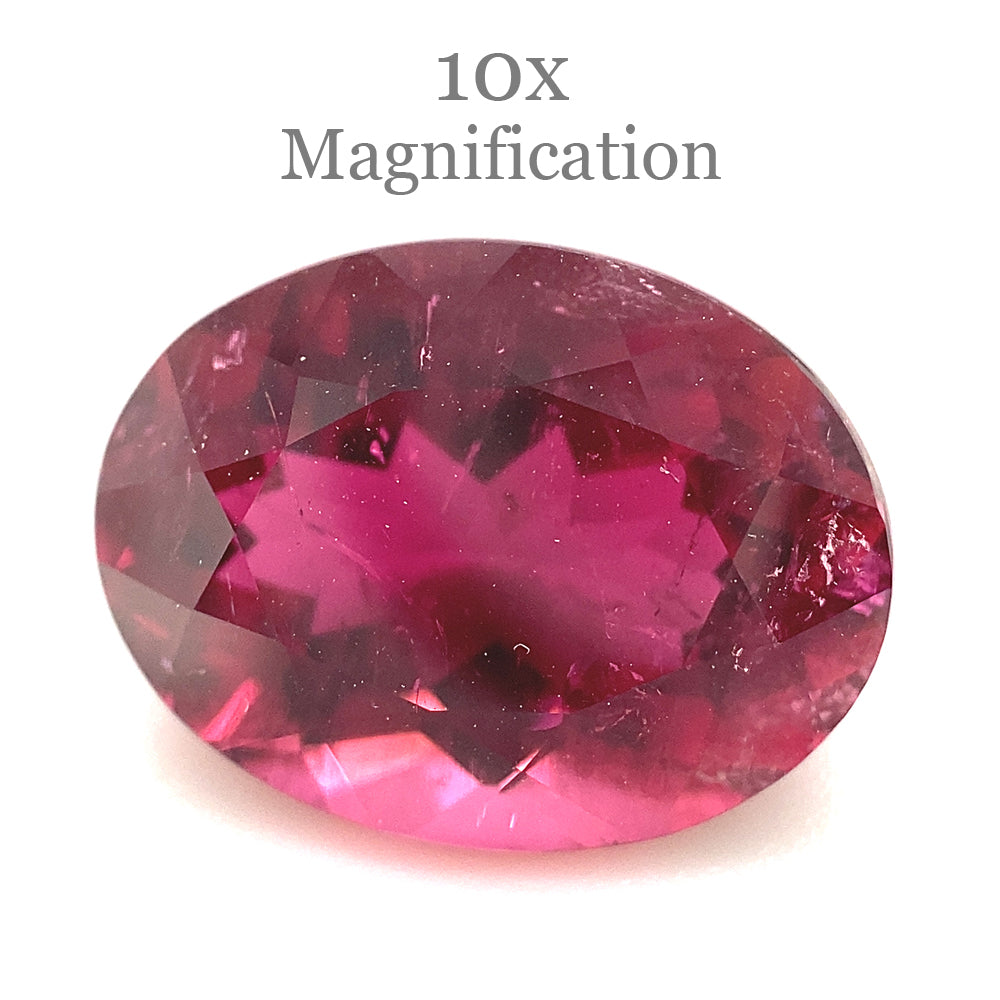4.9ct Brazilian Pink Oval Tourmaline, vivid medium-dark color, precision-cut single stone from SkyJems Canadian gem experts