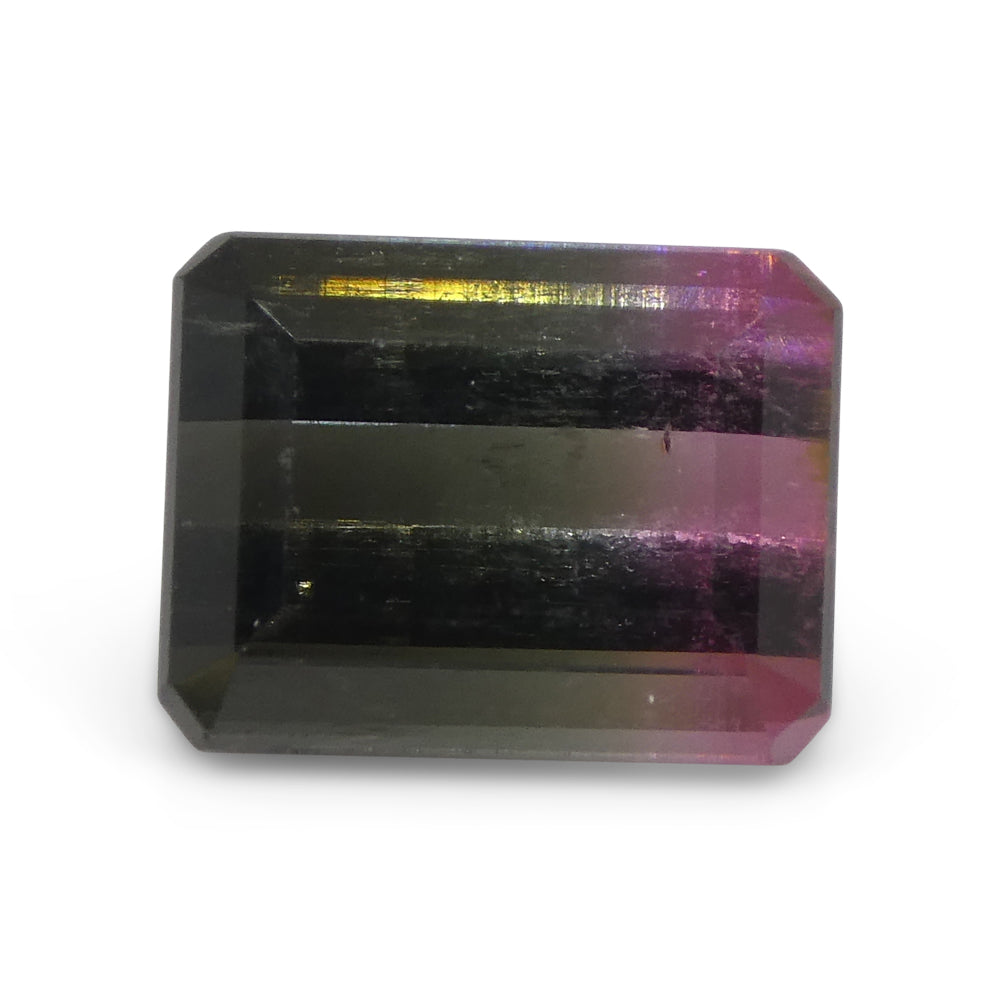 3.22ct Emerald Cut Blue & Pink Bi-Colour Tourmaline from Brazil - Skyjems Wholesale Gemstones