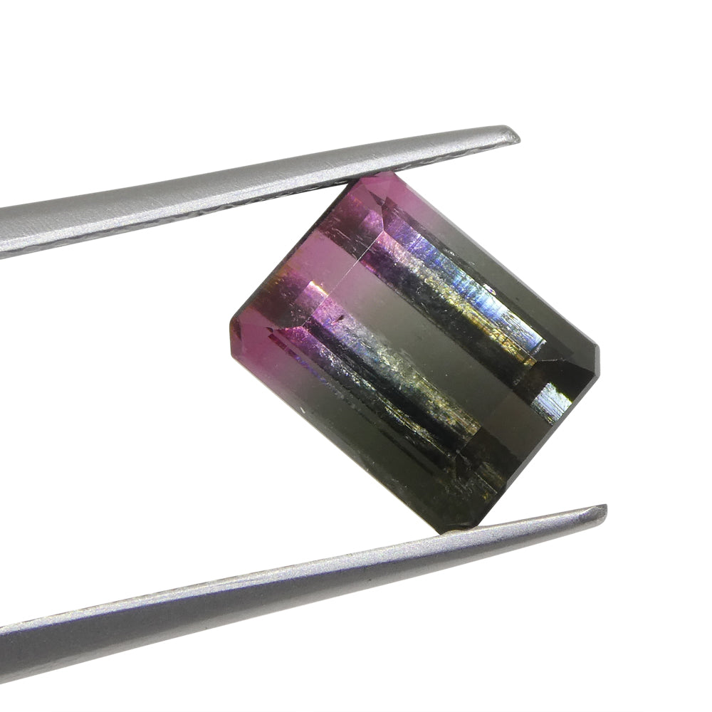 3.22ct Emerald Cut Blue & Pink Bi-Colour Tourmaline from Brazil - Skyjems Wholesale Gemstones