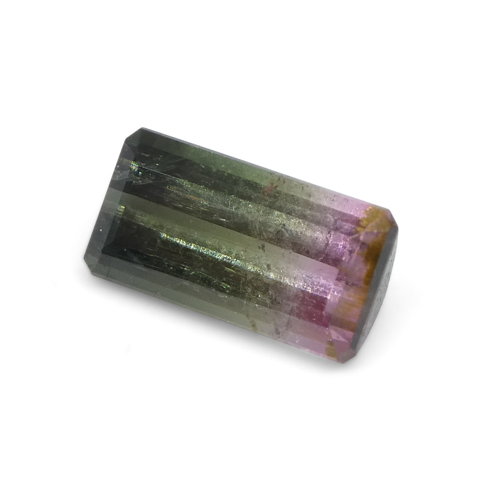1.02ct Emerald Cut Pink & Green Bi-Colour Tourmaline from Brazil - Skyjems Wholesale Gemstones