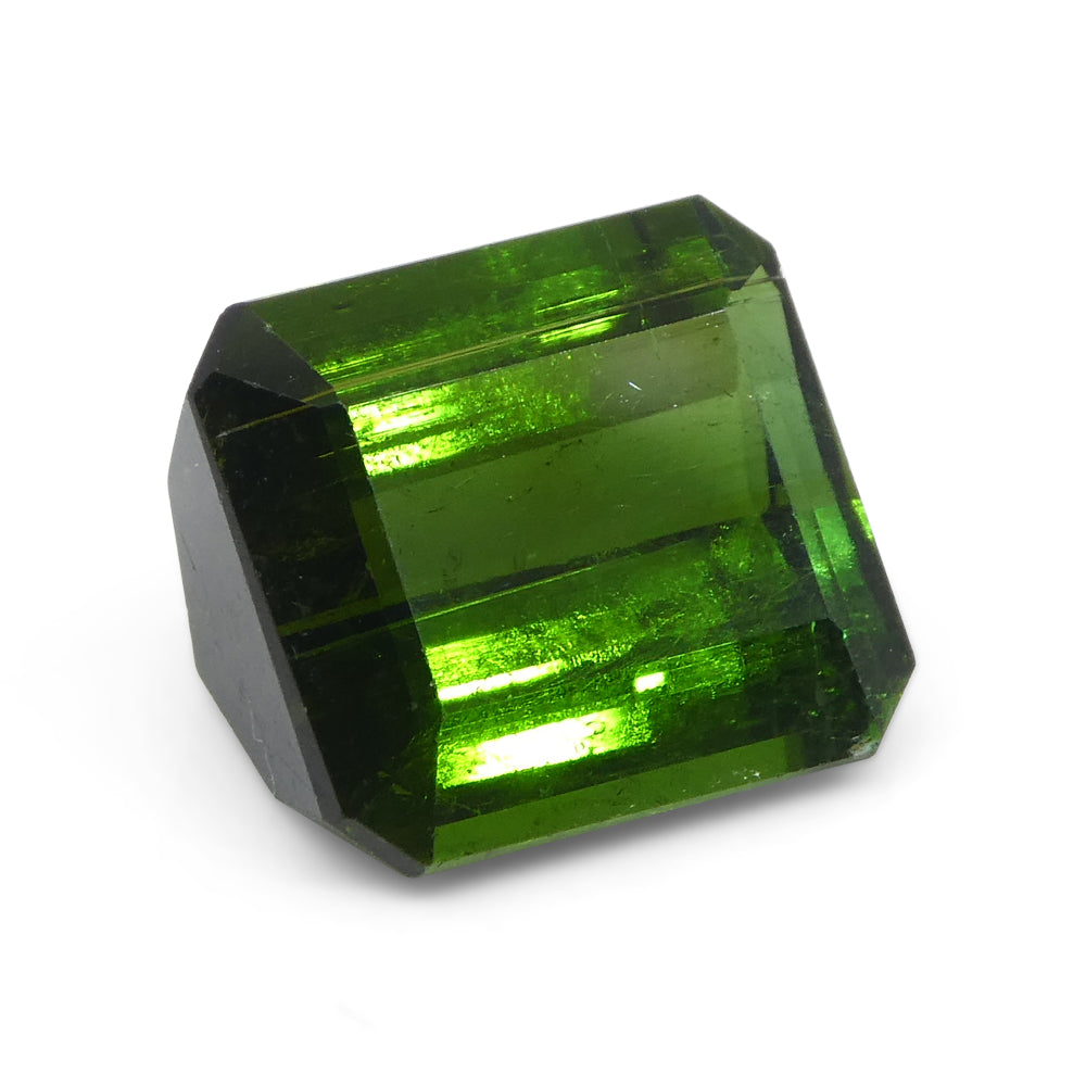 5.76ct Emerald Cut Green Tourmaline from Brazil - Skyjems Wholesale Gemstones