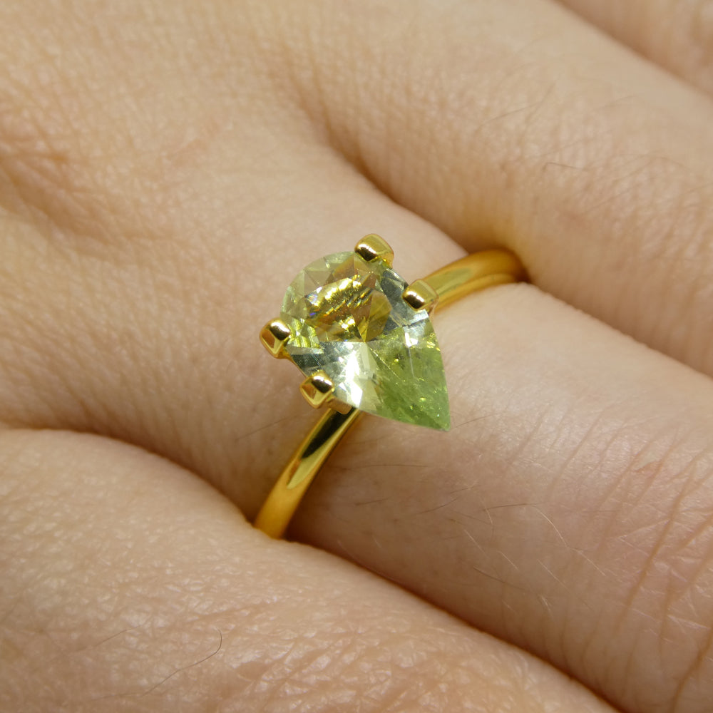 1.04ct Brazilian Green Pear Tourmaline, Modified Brilliant Cut, premium single stone from SkyJems Canadian gemstone collectio