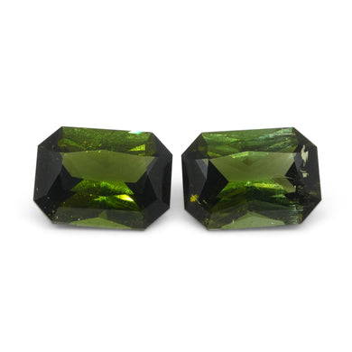 6.31ct Pair Scissor Cut/Octagonal Green Tourmaline from Brazil - Skyjems Wholesale Gemstones