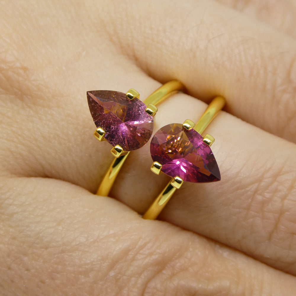 2.35ct Brazilian Pink Tourmaline Pear Pair - Matched Gemstones from SkyJems Rare Gem Collection