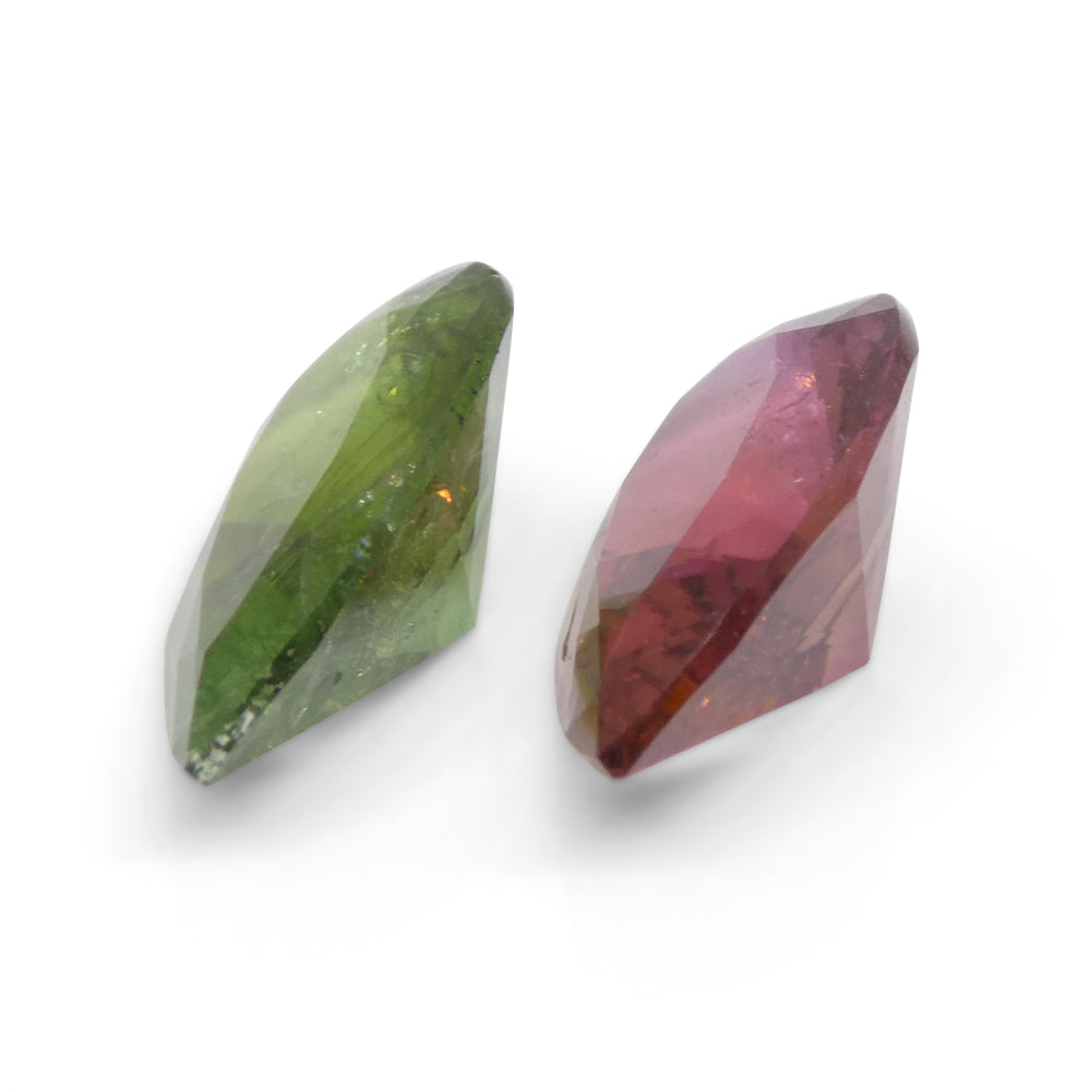 6.78ct Pair Pear Pink/Green Tourmaline from Brazil - Skyjems Wholesale Gemstones