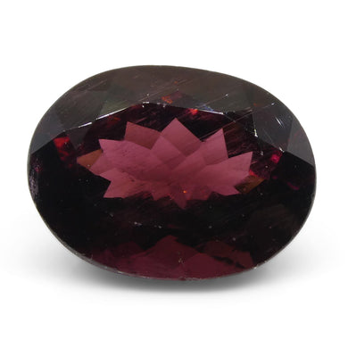7.02ct Oval Reddish Purple Rubelite Tourmaline - Skyjems Wholesale Gemstones