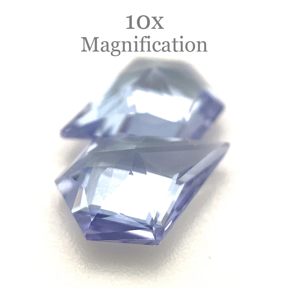SkyJems 1.82ct Tanzanite Fan Precision Cut Pair, vibrant violet-blue gemstones from Tanzania, ideal for fine jewelry