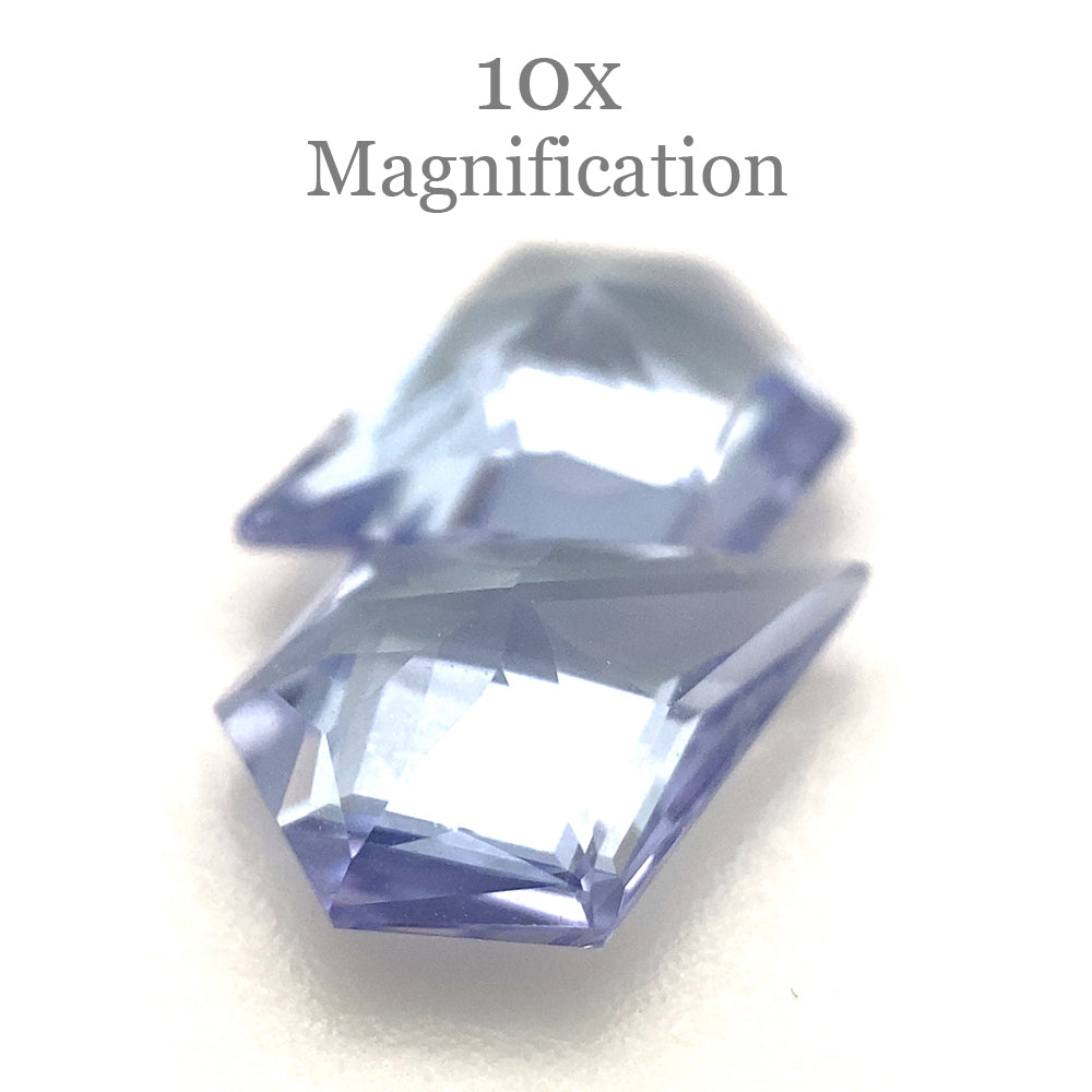 SkyJems 1.82ct Tanzanite Fan Precision Cut Pair, vibrant violet-blue gemstones from Tanzania, ideal for fine jewelry