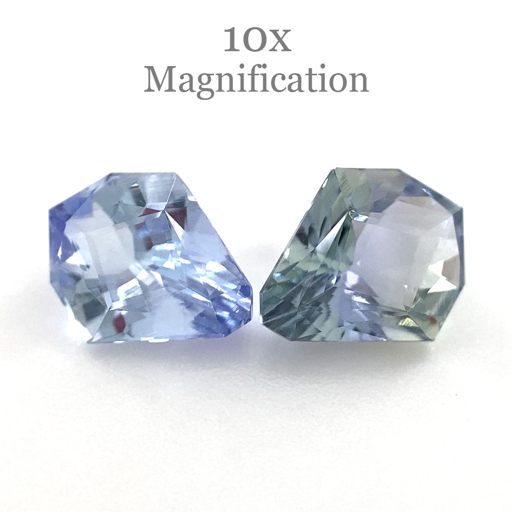 SkyJems 2.05ct Tanzanite Fan Precision Cut Pair, vibrant violet-blue gemstones from Tanzania, ideal for fine jewelry