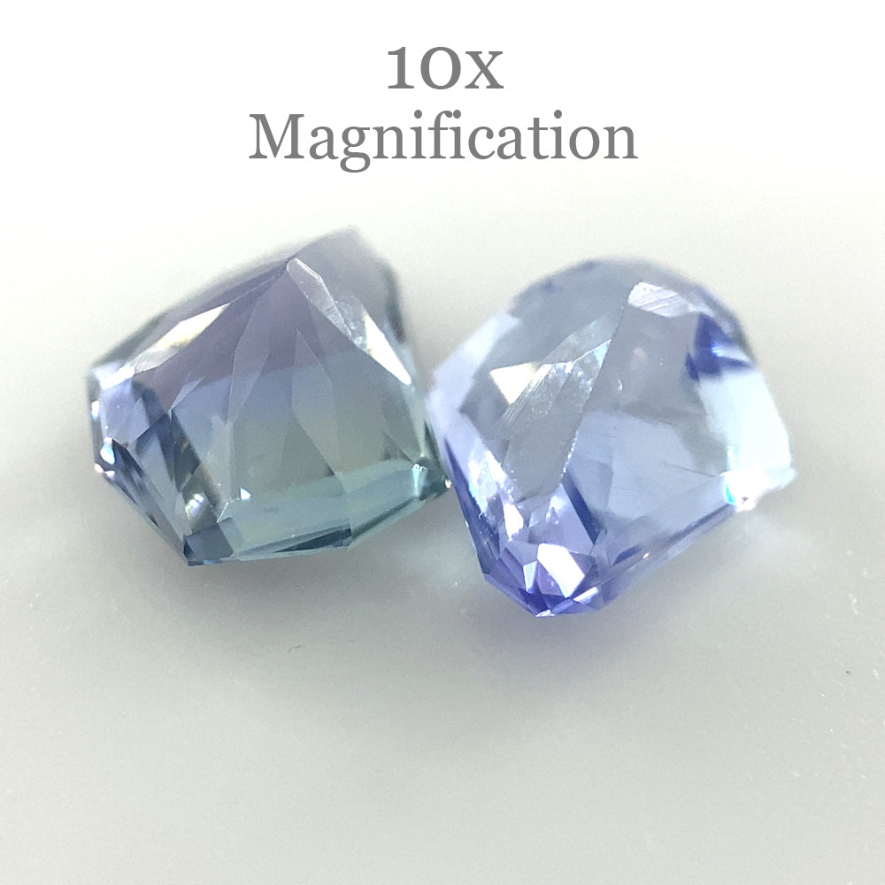 SkyJems 2.05ct Tanzanite Precision Cut Fan Pair from Tanzania, vibrant violet-blue mixed gemstone duo