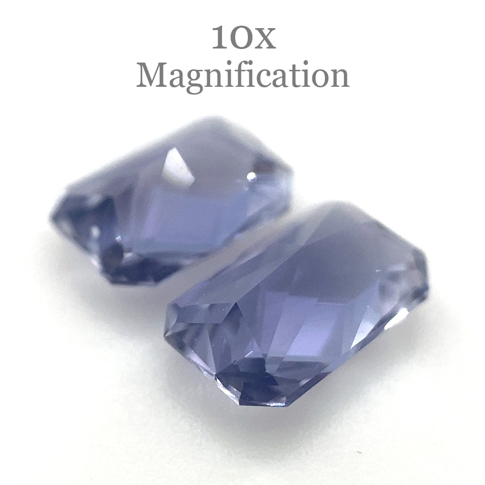 SkyJems 1.56ct Octagonal Tanzanite Precision Cut Pair, violet-blue gemstone from Tanzania, premium gem quality