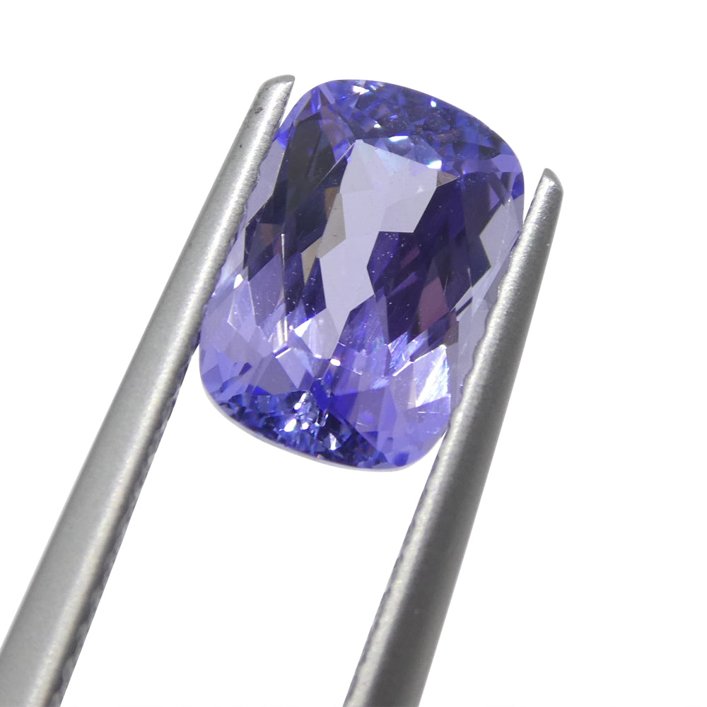 Tanzanite 2.42 cts 9.36 x 6.60 x 4.72 Cushion Violet Blue $1210