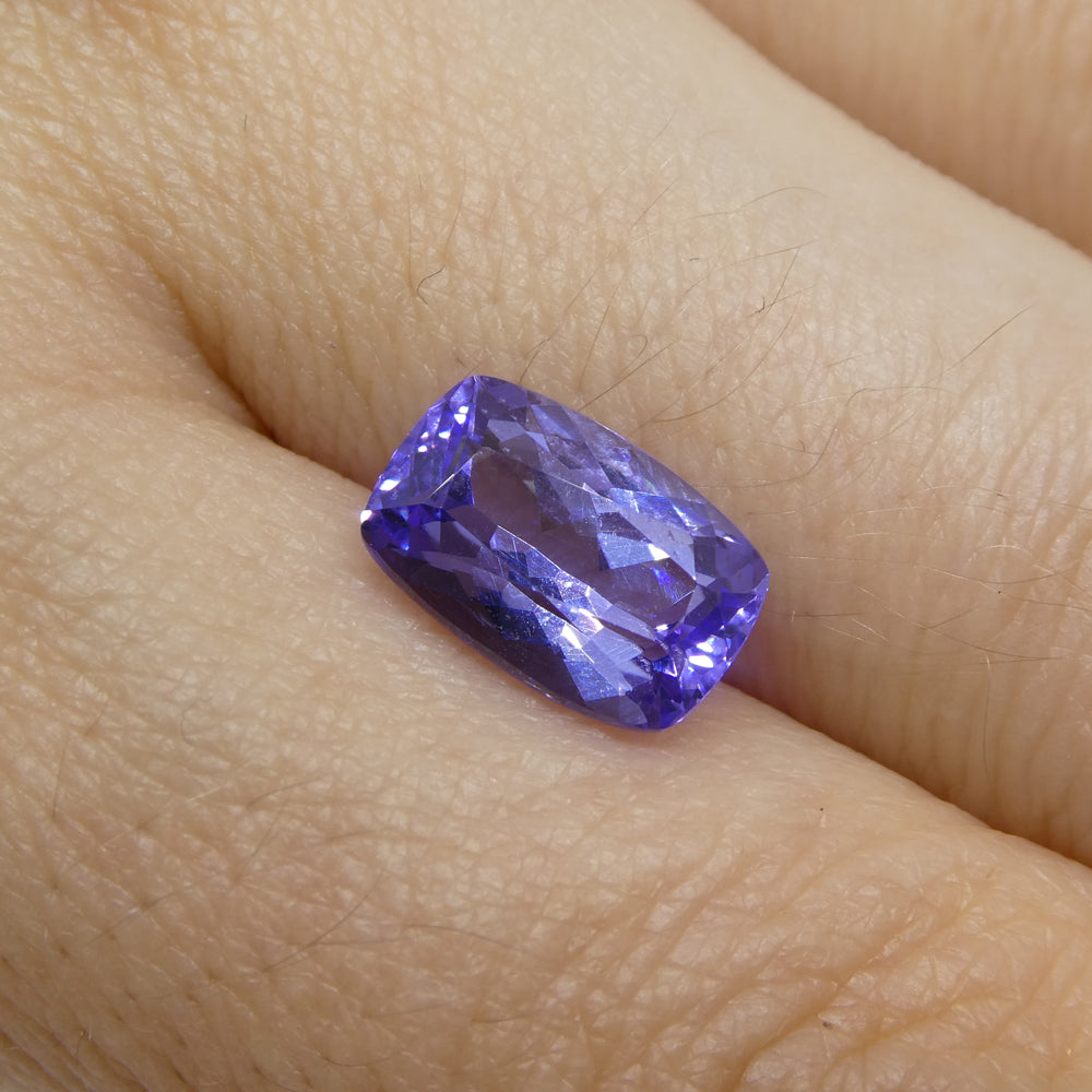 2.8ct Violet Blue Tanzanite Cushion Gemstone from Tanzania, Brilliant Cut Premium Gem by SkyJems Canadian Jewelers