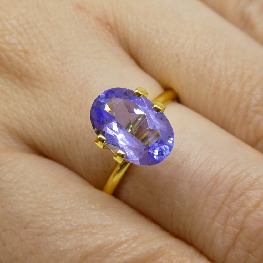 SkyJems 3.01ct Oval Blue-Violet Tanzanite from Tanzania, premium AAA-grade gemstone with exceptional color and clarity