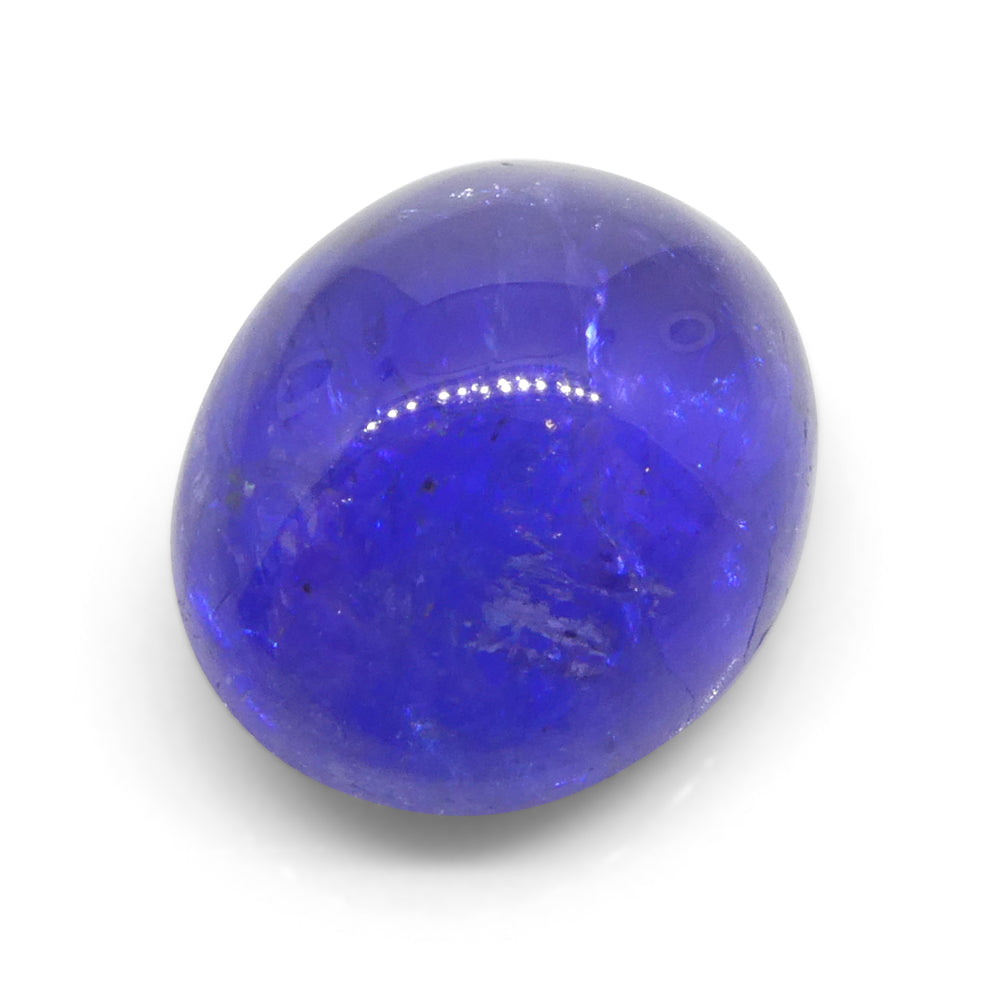 4.61ct Oval Sugarloaf Double Cabochon Violet Blue Tanzanite from Tanzania - Skyjems Wholesale Gemstones