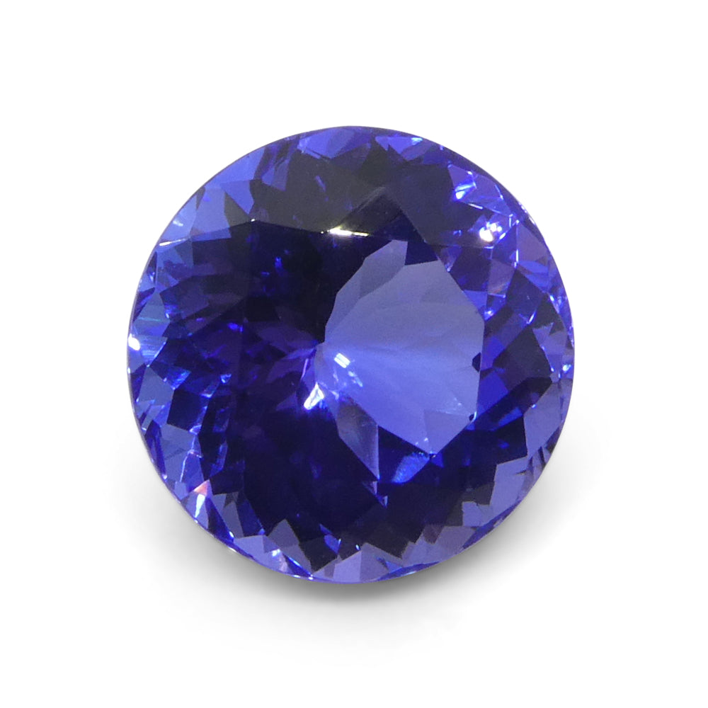 SkyJems 4.13ct Round Violet Blue Tanzanite gemstone from Tanzania, rare zoisite with brilliant cut and vibrant color