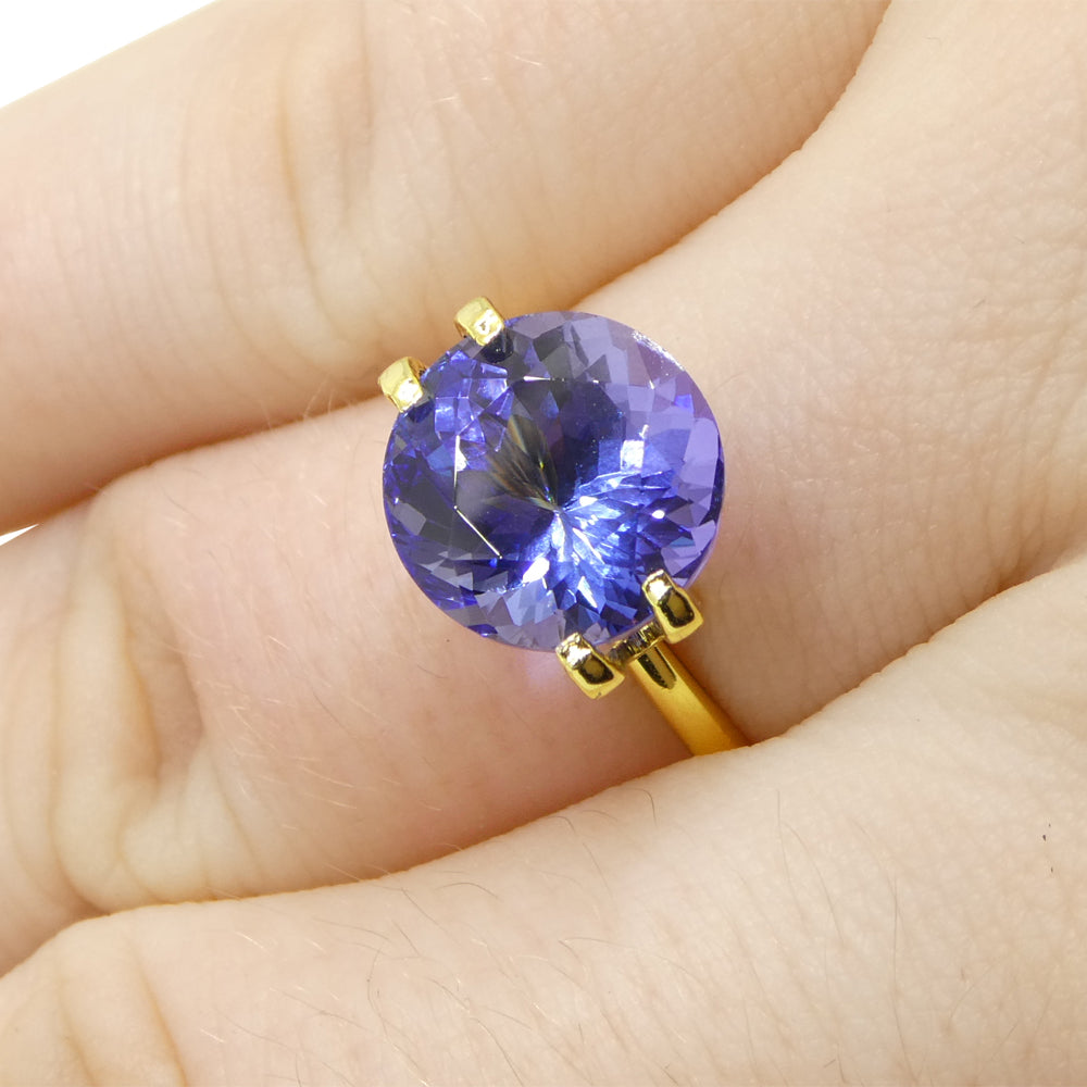 4.4ct Round Violet Blue Tanzanite from Tanzania, premium single gemstone by SkyJems Canadian gem specialists
