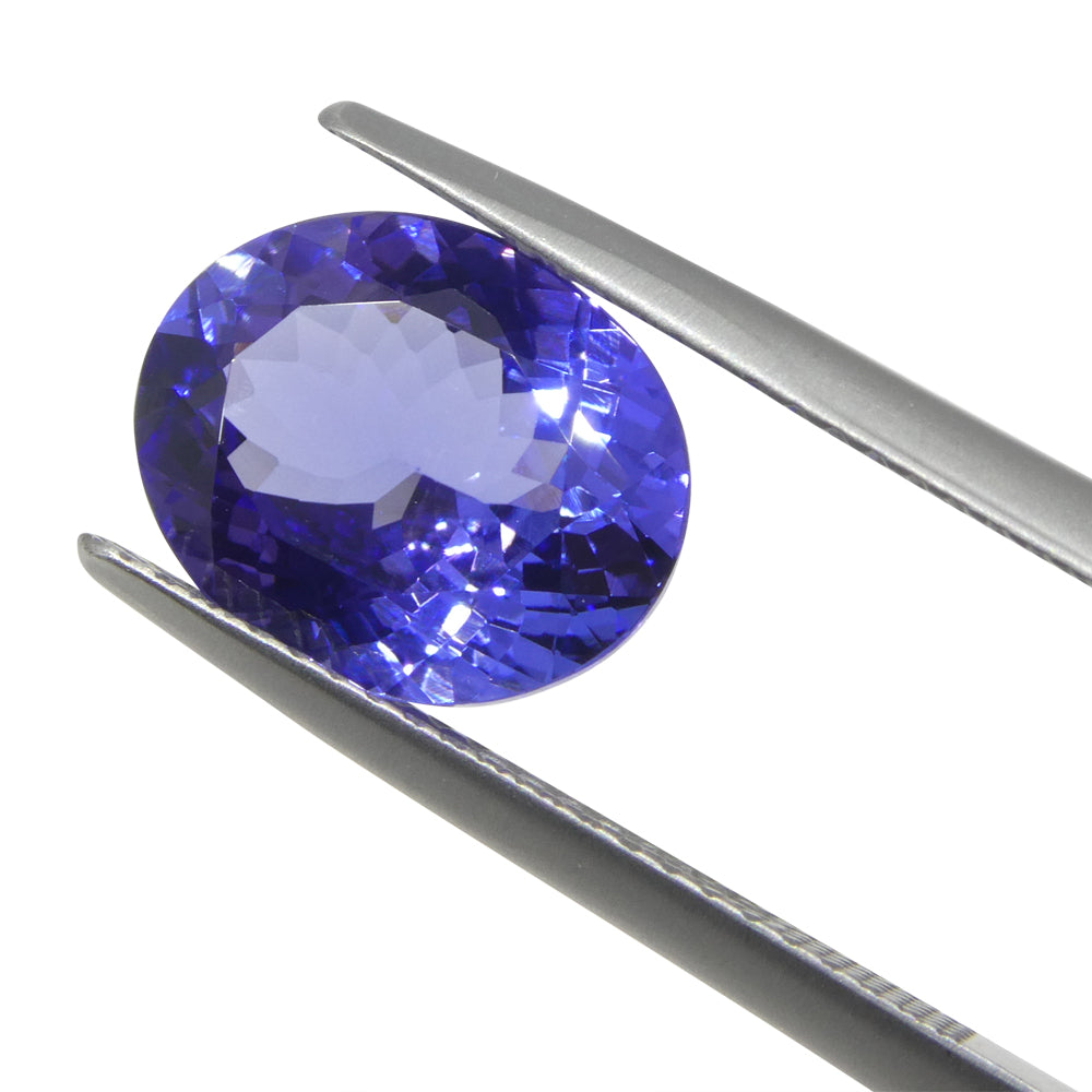 SkyJems 3.59ct Oval Violet Blue Tanzanite gemstone from Tanzania, premium heated zoisite with vibrant color variation