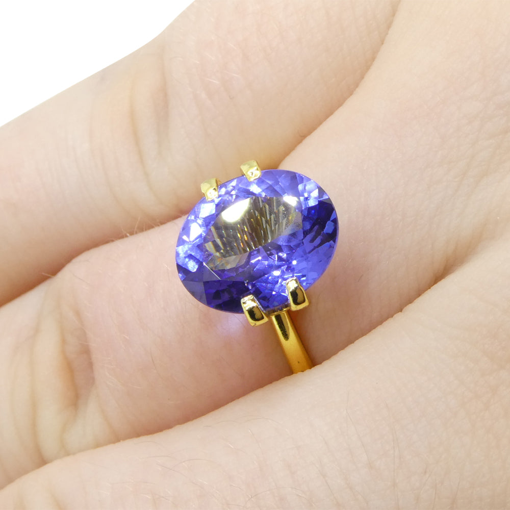 3.59ct Violet Blue Tanzanite from Tanzania, oval-cut gemstone by SkyJems, premium rare zoisite with intense color and brillia