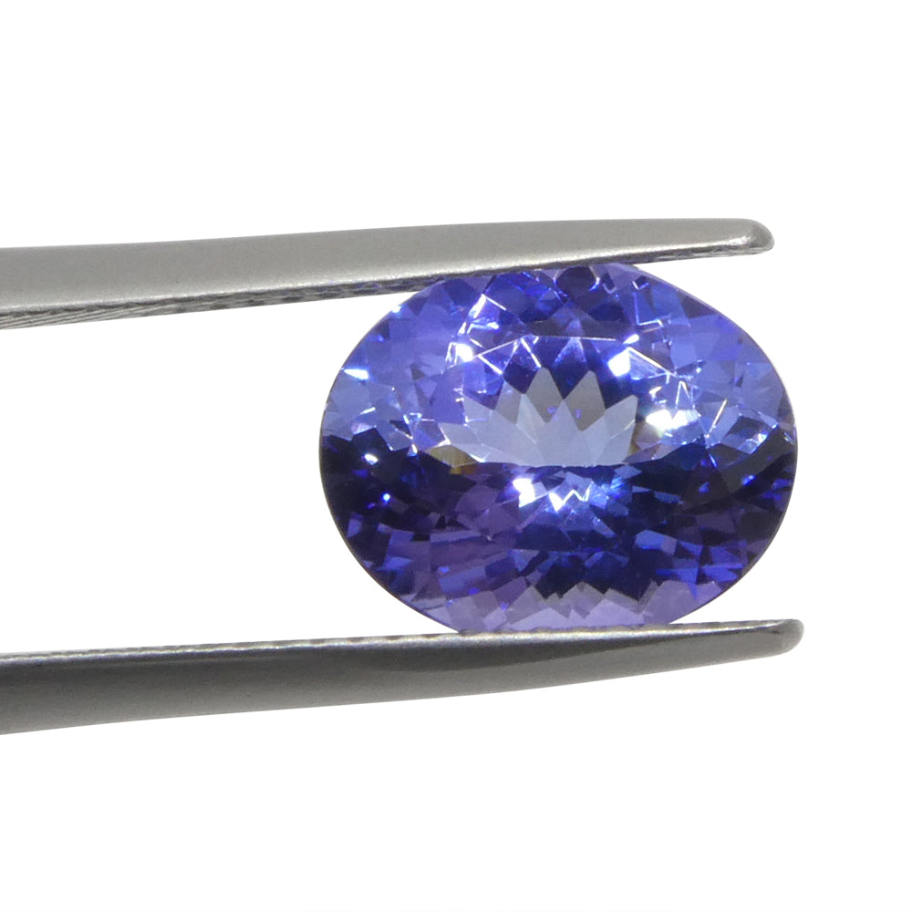 3.69ct Oval Violet Blue Tanzanite from Tanzania, premium single gemstone by SkyJems Canadian gem specialists