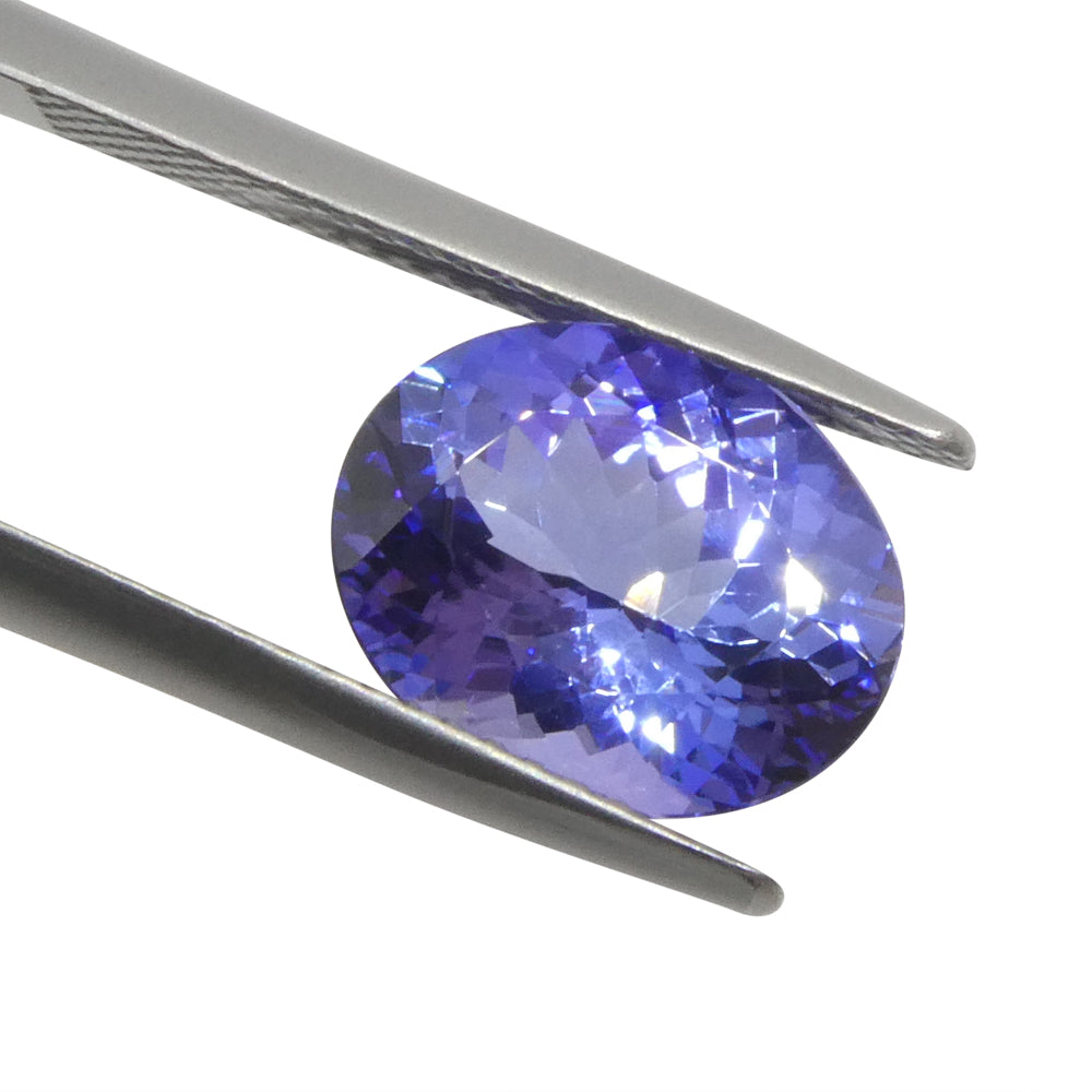 3.69ct Oval Violet Blue Tanzanite from Tanzania, premium single gemstone by SkyJems Canadian gem specialists
