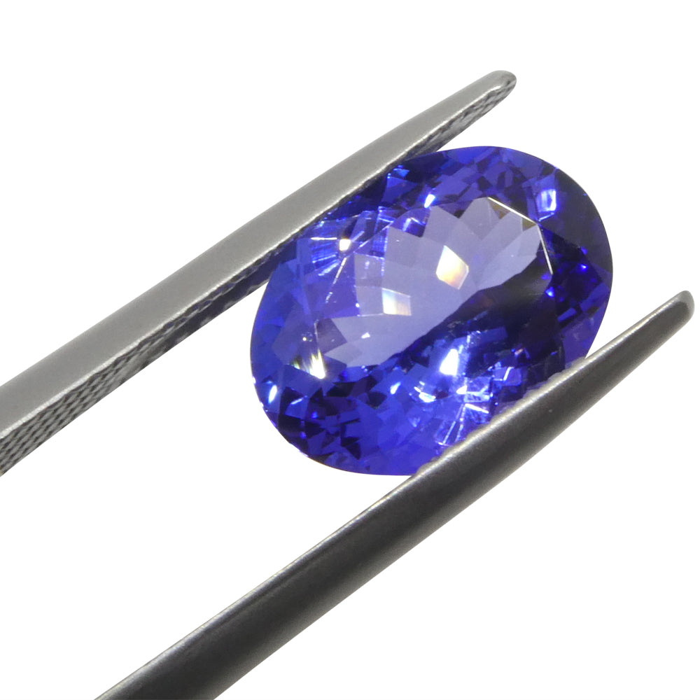3.9ct Violet Blue Tanzanite from Tanzania, oval-cut gemstone by SkyJems, rare zoisite with deep blue-purple hues