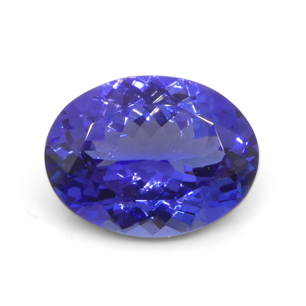 3.9ct Violet Blue Tanzanite from Tanzania, oval-cut gemstone by SkyJems, premium rare zoisite with intense color and brillian