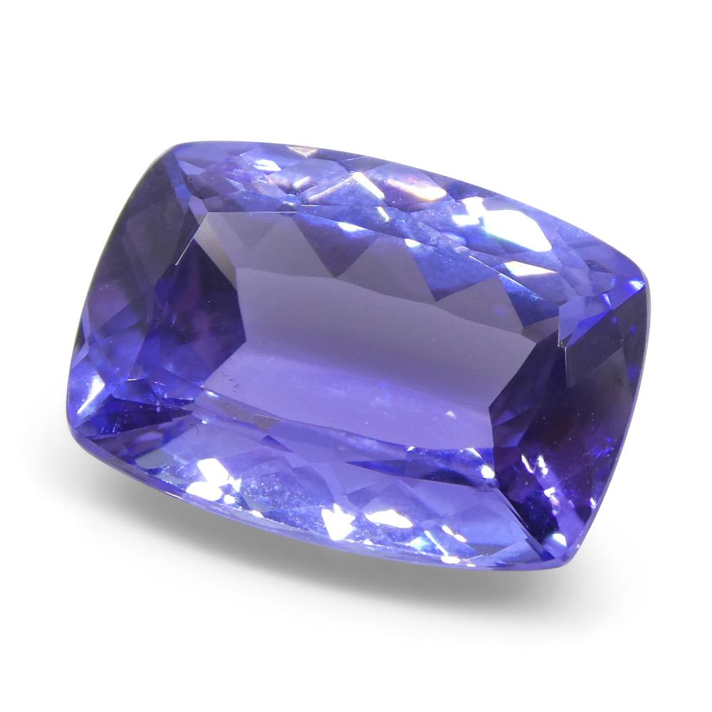 3.53ct Cushion Tanzanite from Tanzania, purplish-blue mixed cut gemstone by SkyJems, premium Canadian colored gem specialists